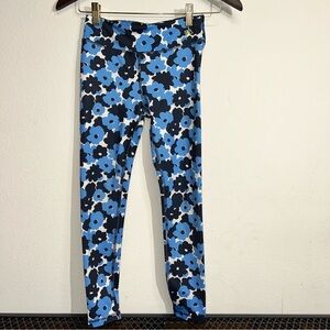 Free Assembly Leggings Girls size‎ M (7/8) Cute Floral Blue Sports Leggings